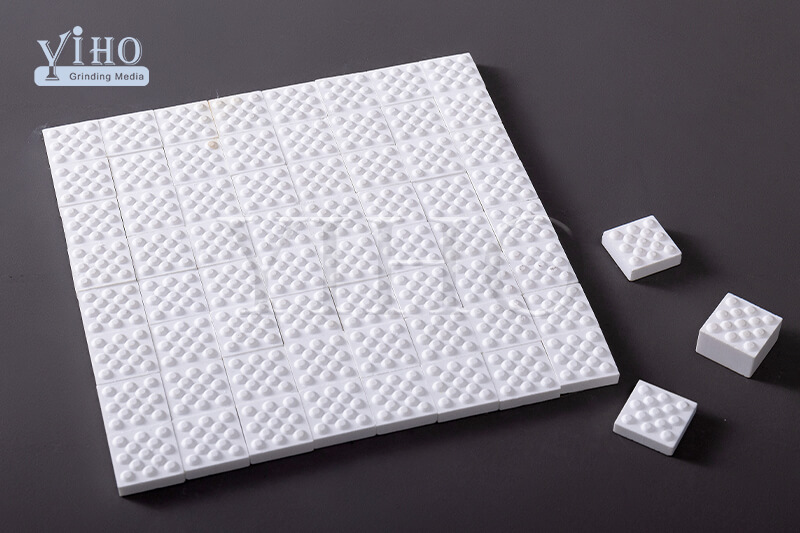 Ceramic pulley lagging tiles