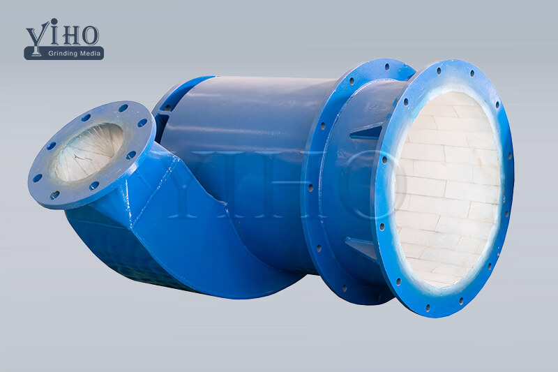Ceramic lined T pipes with flanges
