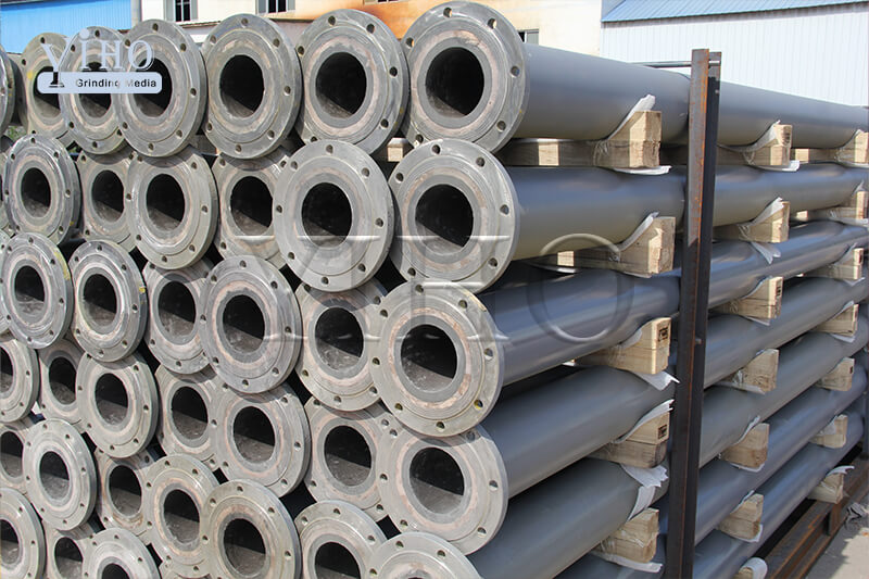 Cast Baslat lined pipes separator feed pipe For Bulk Material Handling Systems